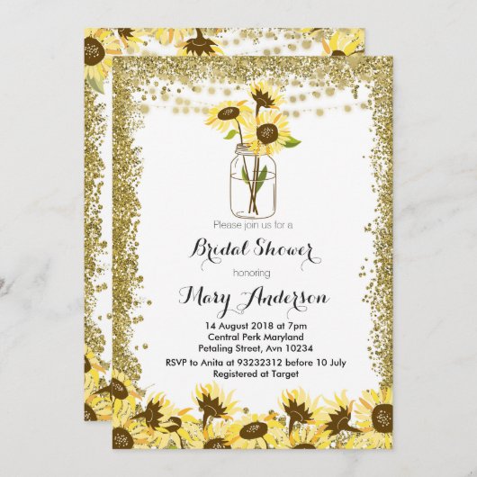 Sommer-Maurer-Glas-Brautparty-Einladung Einladung (Vorne/Hinten)