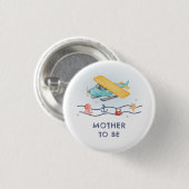 Sommer Meer Flugzeug Mutter werdende Babyparty Button (Vorne & Hinten)