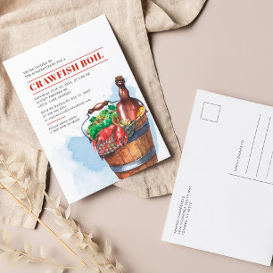 Sommer-Meeresfrüchte-Familien-Flusskrebs-Kochfest- Einladungspostkarte