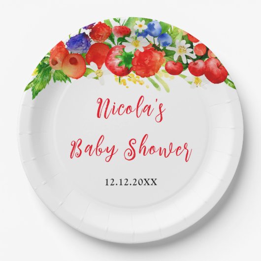 Sommer-Mischobst-Baby-Party Pappteller (Vorderseite)