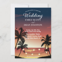 Sommer mit Sonnenuntergang Palmen Hochzeit
