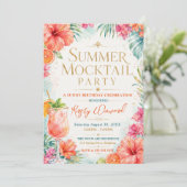 Sommer-Mocktail-Party Geburtstagsfeier Einladung (Stehend Vorderseite)