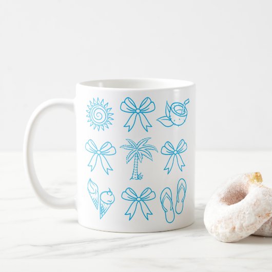 Sommer Mode Coquette Schleife Kaffeetasse (Mit Donut)