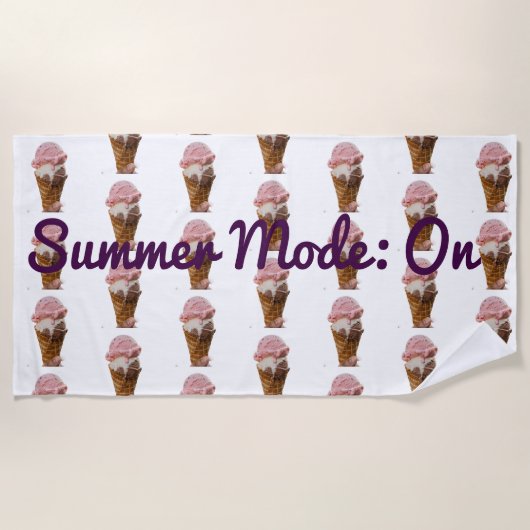 Sommer-Modus Ein Eiscreme-Muster Strandtuch (Vorderseite)