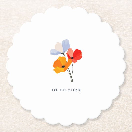 Sommer Mohn Special Event Datum Showdusche Untersetzer (Vorderseite)