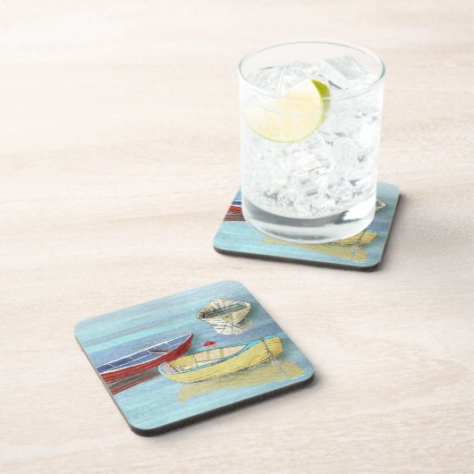 Sommer-Morgen-Boote an den Erholungs-Untersetzer Untersetzer (Rechte Seite)