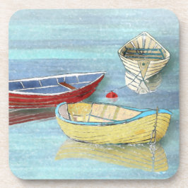 Sommer-Morgen-Boote an den Erholungs-Untersetzer Untersetzer