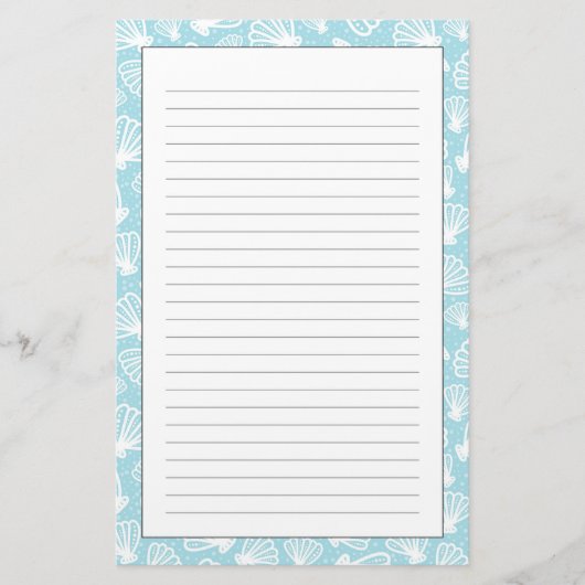 Sommer-Muschel-Muster Briefpapier (Vorderseite)