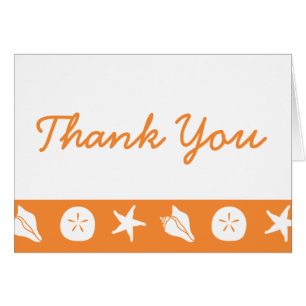 Sommer-Muscheln in Orange Thank You Karte
