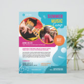 Sommer-Musikcamp Flyer Vorlage (Stehend Vorderseite)
