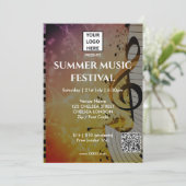 Sommer-Musikfestival QR-Code und Logo Einladung (Stehend Vorderseite)