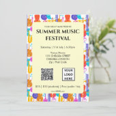Sommer-Musikfestival QR-Code und Logo Einladung (Stehend Vorderseite)
