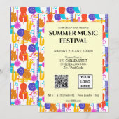 Sommer-Musikfestival QR-Code und Logo Einladung (Vorne/Hinten)