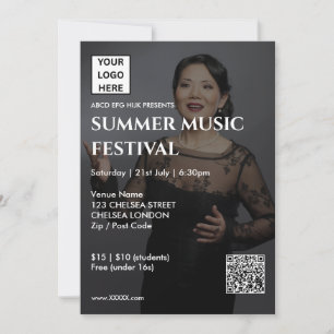 Sommer-Musikfestival QR-Code und Logo Einladung
