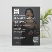Sommer-Musikfestival QR-Code und Logo Einladung (Stehend Vorderseite)