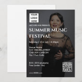 Sommer-Musikfestival QR-Code und Logo Einladung (Vorne/Hinten)