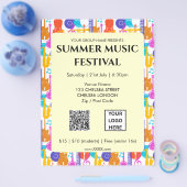 Sommer-Musikfestival QR-Code und Logo Flyer (Einzeln)