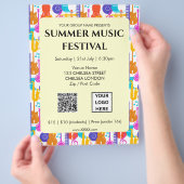 Sommer-Musikfestival QR-Code und Logo Flyer (Hand)