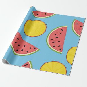 Sommer Muster mit Ananas und Wassermelone Kunst Geschenkpapier