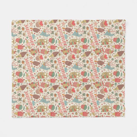 Sommer-Muster mit Eiscreme Fleecedecke (Vorderseite (Horizontal))