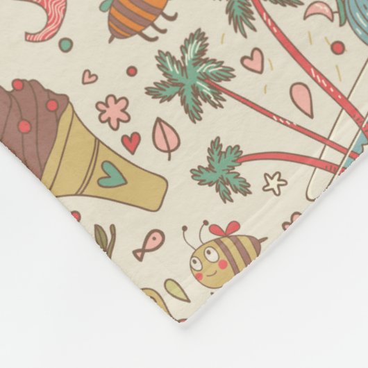 Sommer-Muster mit Eiscreme Fleecedecke (Ecke)