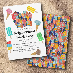 Sommer-Nachbarschafts-Grillfest-Blockparty Einladung
