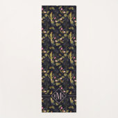 Sommer-Nachtkaktus-Muster des Monogramm-| dunkles Yogamatte (Vorderseite)