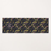 Sommer-Nachtkaktus-Muster des Monogramm-| dunkles Yogamatte (Vorderseite (Horizontal))