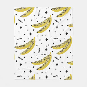 Sommer nahtloses Muster mit Bananen in Pop-Art-St Fleecedecke