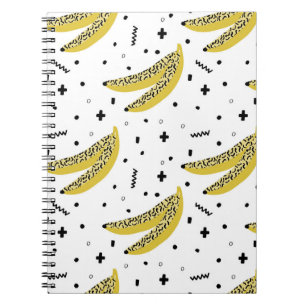 Sommer nahtloses Muster mit Bananen in Pop-Art-St Notizblock