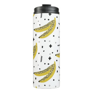 Sommer nahtloses Muster mit Bananen in Pop-Art-St Thermosbecher