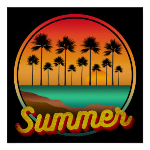 Sommer Natur Sonnenuntergang Poster