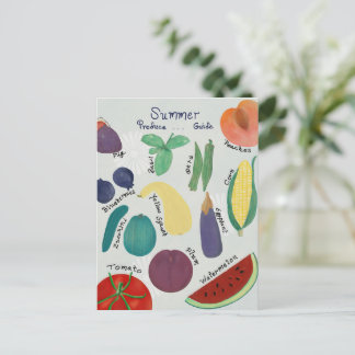 Sommer-Obst- und Gemüseführer Postkarte