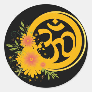 Sommer-OM-Symbol Runder Aufkleber