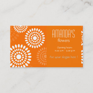 Sommer Orange Blumen Visitenkarte