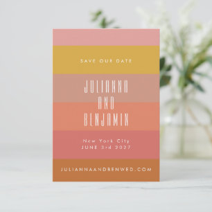 Sommer Orange Gelbe Streifen Moderne Geometrie Save The Date