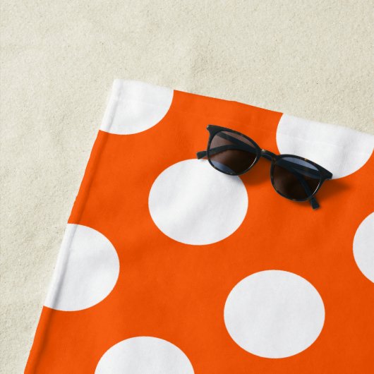 Sommer orange und weißer Polka-Punkt Strandtuch (Beispiel)