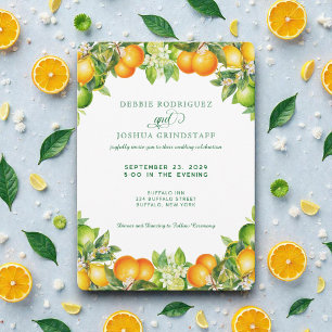 Sommer Orange Zitrusfrucht Hochzeitseinladung Einladung