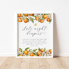 Sommer Orangen Schmetterling Späte Nacht Windeln Poster