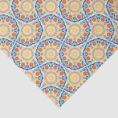 Sommer-Orangen und Zitronen Kunst-Déco Fans Seidenpapier (Detail)