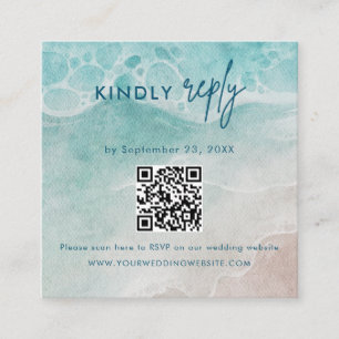 Sommer Ozean Blau Strand Hochzeit RSVP Karte