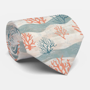 Sommer Ozean Koralle Orange Blau Strand Krawatte