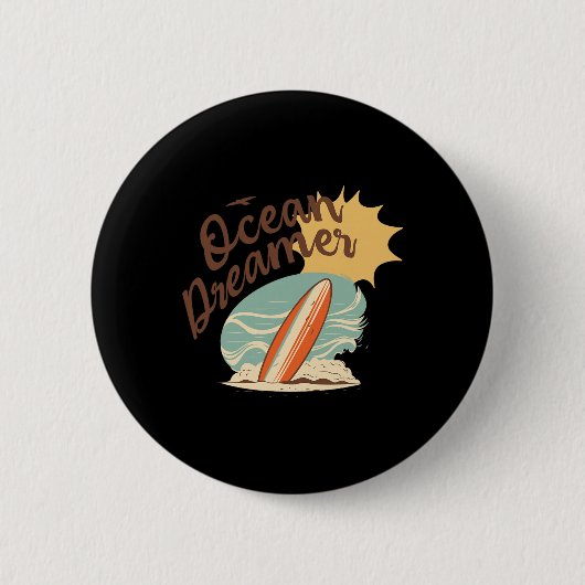 Sommer - Ozean-Träumer Surfen Button (Vorderseite)