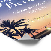 Sommer Palm Beach Lichterkette Zeichen Gästebuch (Ecke)