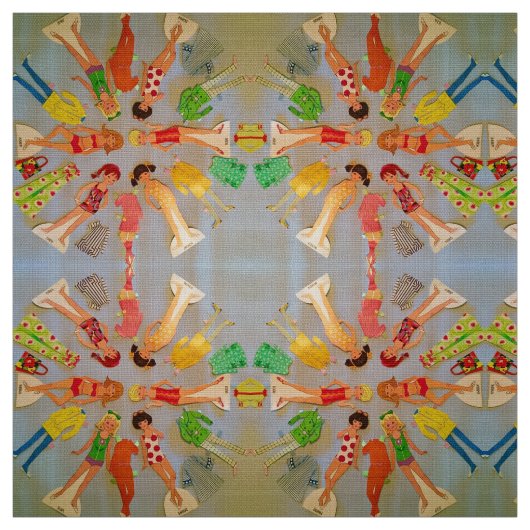 Sommer-Papierpuppen Stoff (Muster)