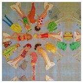 Sommer-Papierpuppen Stoff (Nahaufnahme)