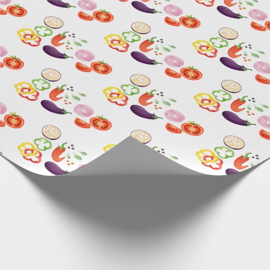 Sommer Party GRILLEN Frische Gemüse - nahtloses Mu Geschenkpapier (Ecke)