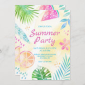 Sommer Party Handgestrichen Einladung (Vorne/Hinten)