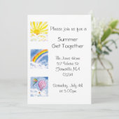 Sommer-Party laden ein Einladung (Stehend Vorderseite)