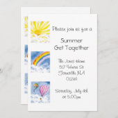 Sommer-Party laden ein Einladung (Vorne/Hinten)